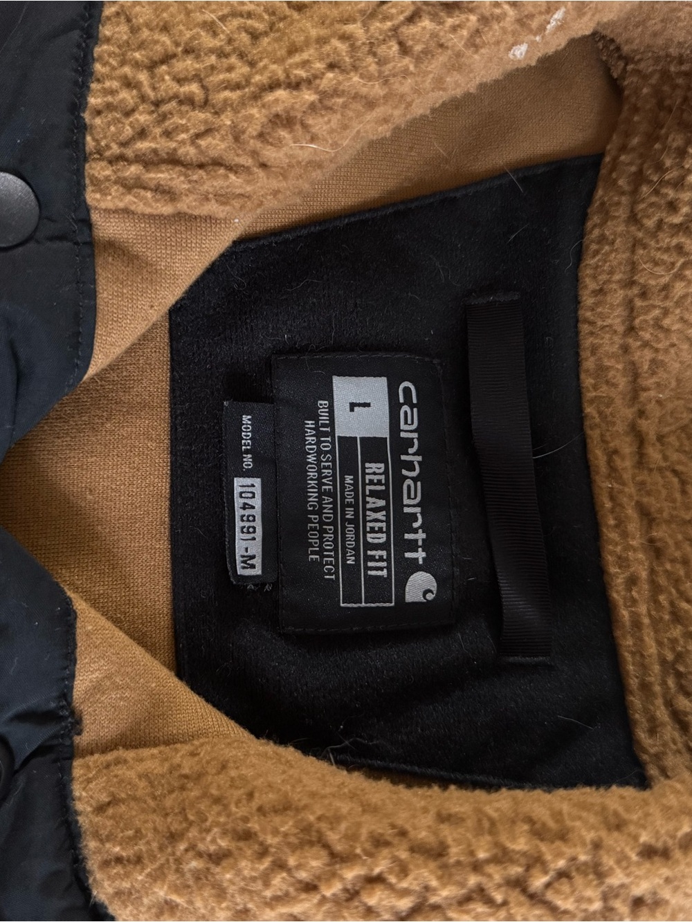 Carhartt Women's Brown and Black Sherpa Pullover Jacket - Picture 5 of 5